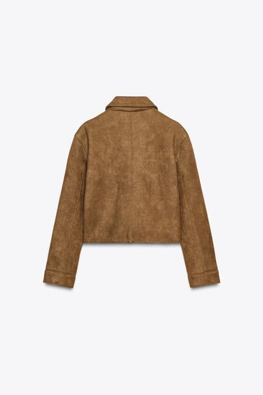 VESTE EFFET DAIM - Marron de Zara - Image 5