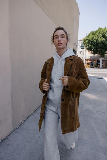 PANTALÓN FELPA WIDE LEG - Gris vigoré de Zara