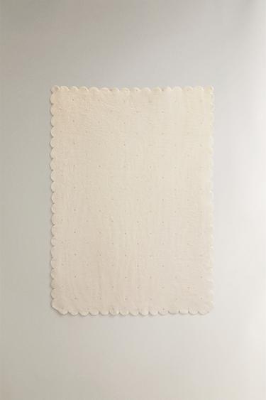 SCALLOPED BABY BLANKET - Ecru by Zara - Image 0
