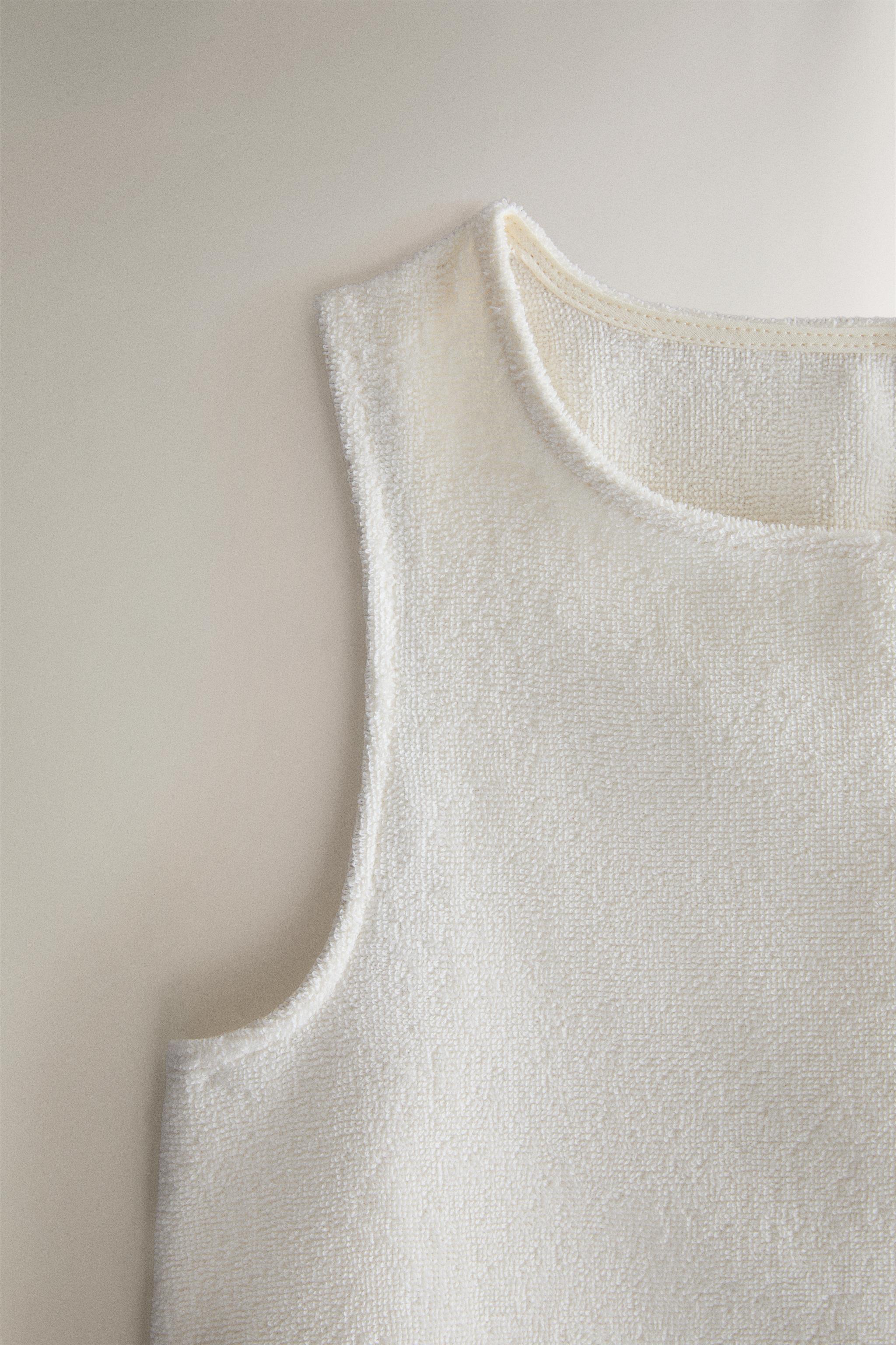 COTTON TERRYCLOTH BEACH TOP — Ivory