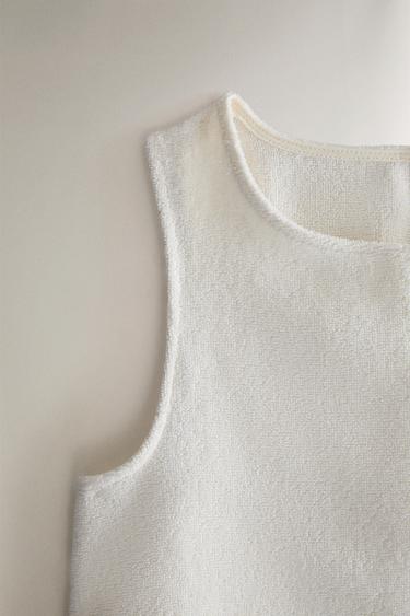 COTTON TERRYCLOTH BEACH TOP — Ivory 2