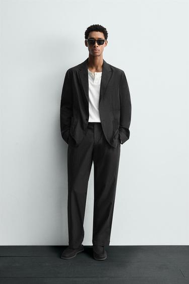POPLIN SUIT - White / Maroon by Zara