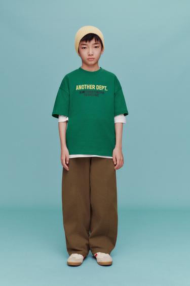 SLOGAN PRINT T-SHIRT - Green by Zara