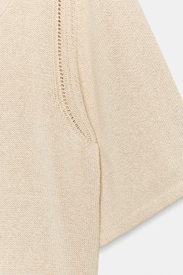 PULL OVERSIZE EN MAILLE - Écru moyen de Zara - Image 7