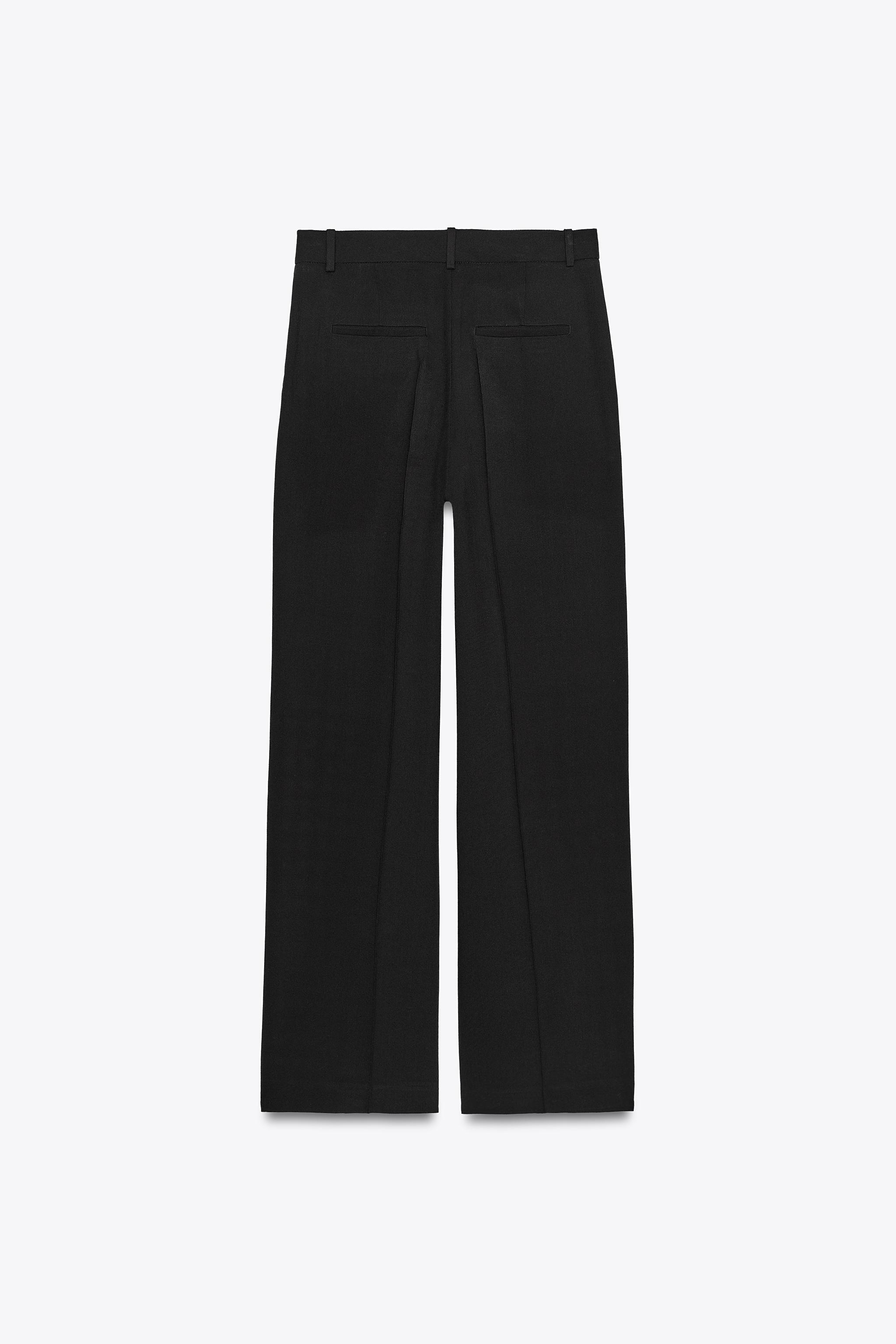 【WOOHWA】DART WIDE PANTS WIDE LEG PANTS WITH DARTS - Black | ZARA United States