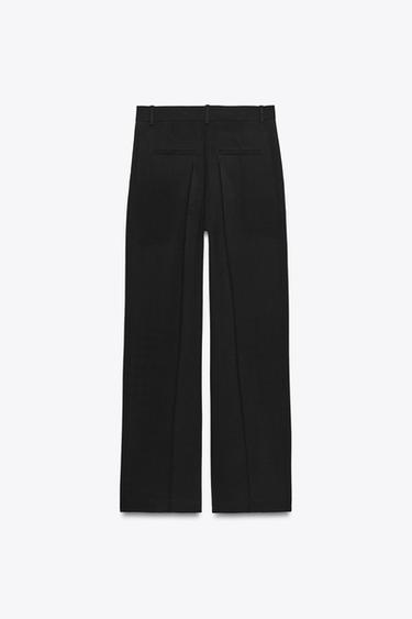 WIDE-LEG TROUSERS WITH DARTS - Black by Zara - Image 5