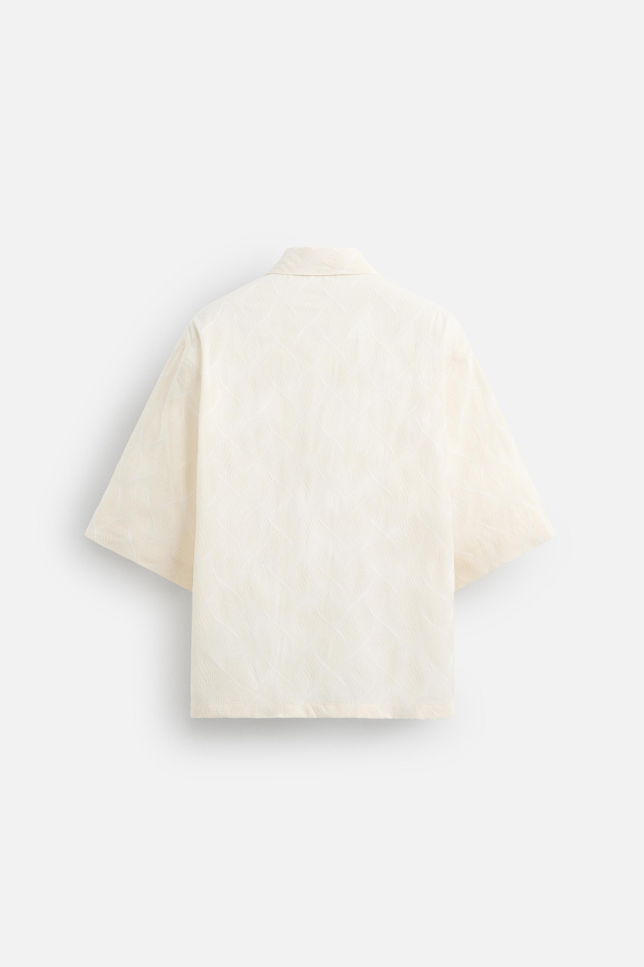 ★ドイツ発*ZARA*新作*WAVY パターン刺繍半袖シャツ/ECRU★ org.jpg
