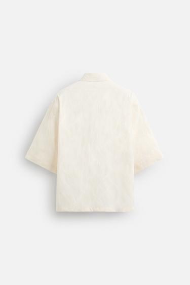 WAVY EMBROIDERED SHIRT - Ecru by Zara - Image 7