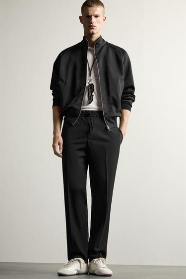 CALÇAS DE CINTURA JOGGER CONFORTO - Preto da Zara