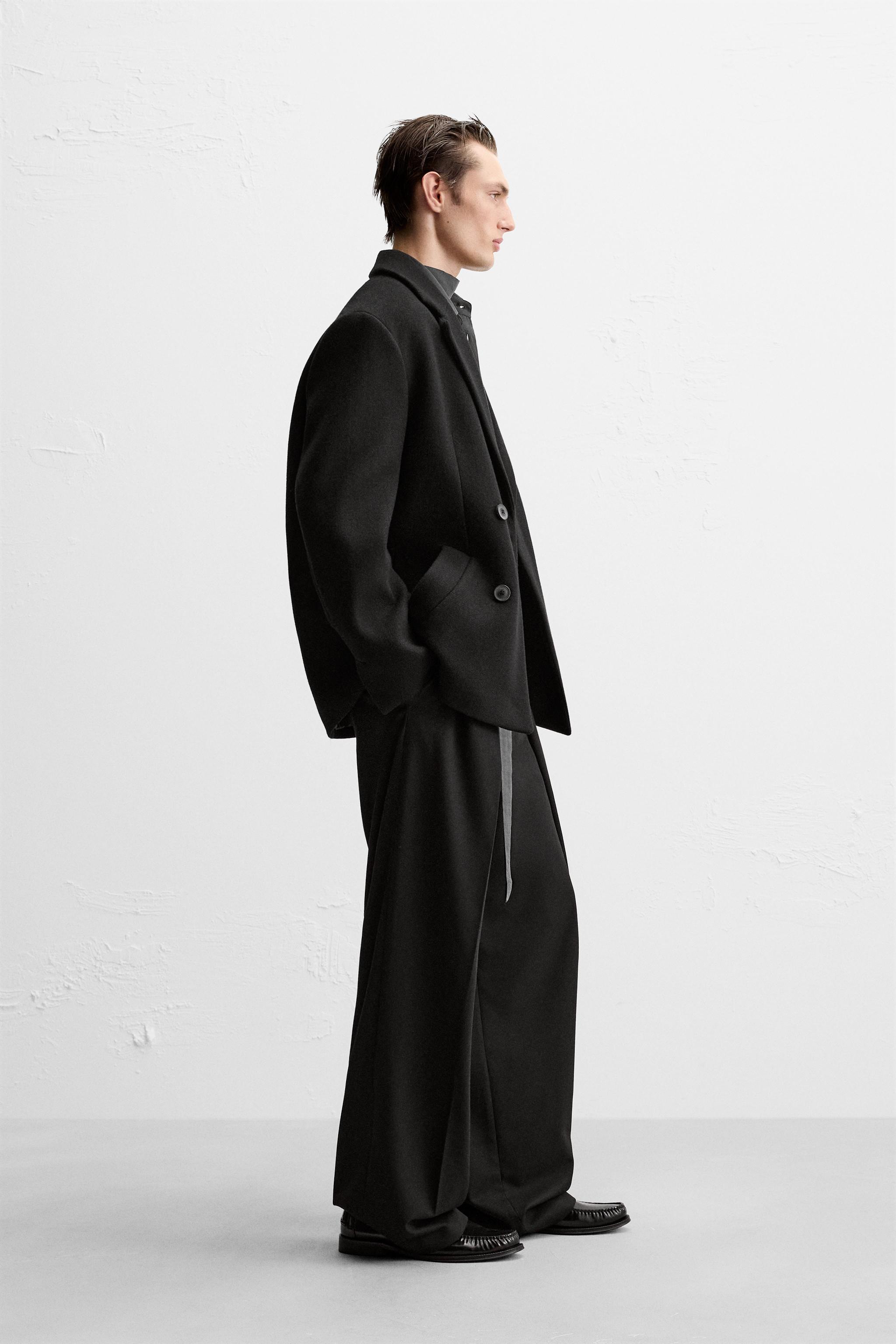 ZARA クロップドウールコート レディース