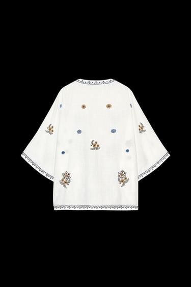 ZW COLLECTION FLORAL EMBROIDERED BLOUSE - Multicoloured by Zara