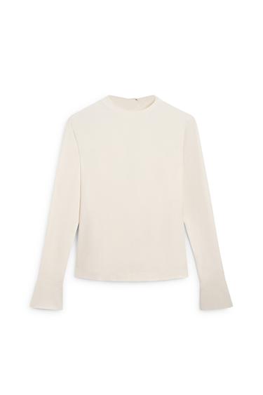 Top à manches longues détail dos - Écru de Zara