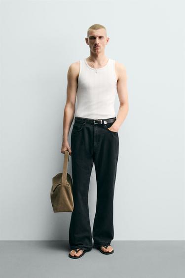 МАЙКА В РУБЧИК — ЖЕЛТОВАТО-БЕЛЫЙ от Zara — изображение 0