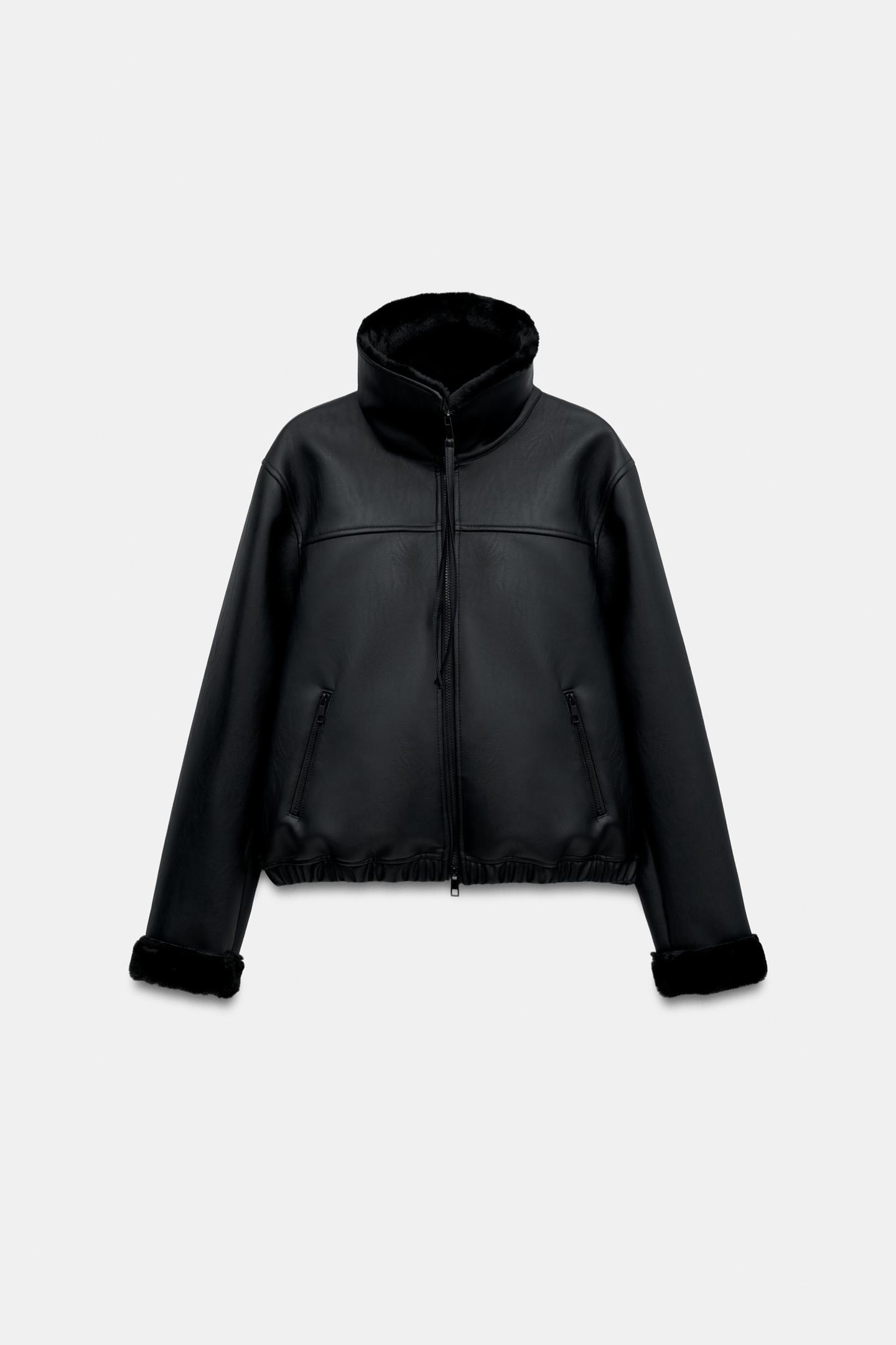 Женская куртка Zara Double-Sided, цвет: Чёрный — фото 7