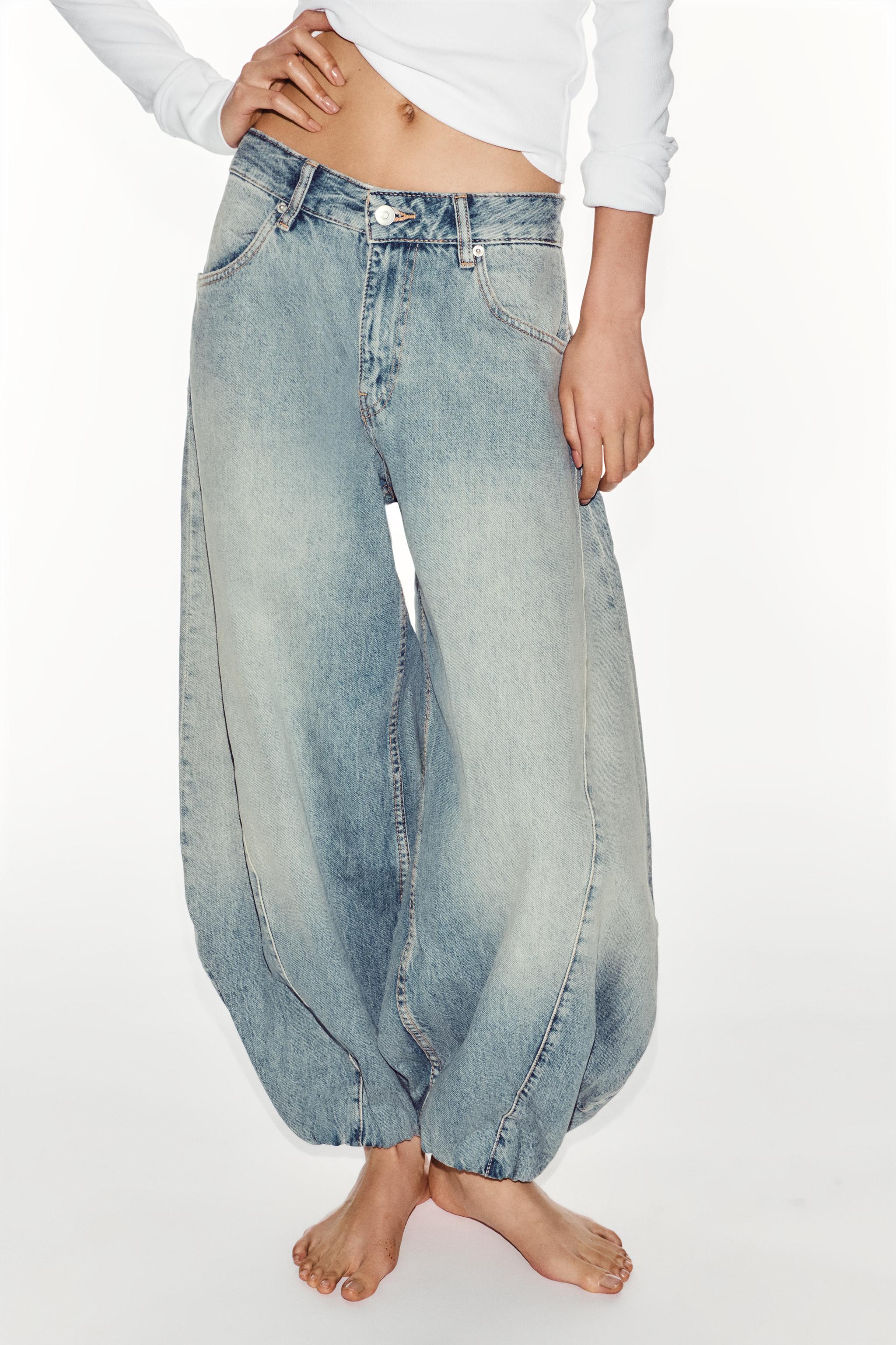 Zara Trf Orta Bel Lastikli Hacimli Jean görsel 2