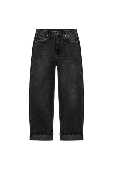 ZW COLLECTION BAGGY FIT JEANS MIT MITTELHOHEM BUND - Schwarz von Zara