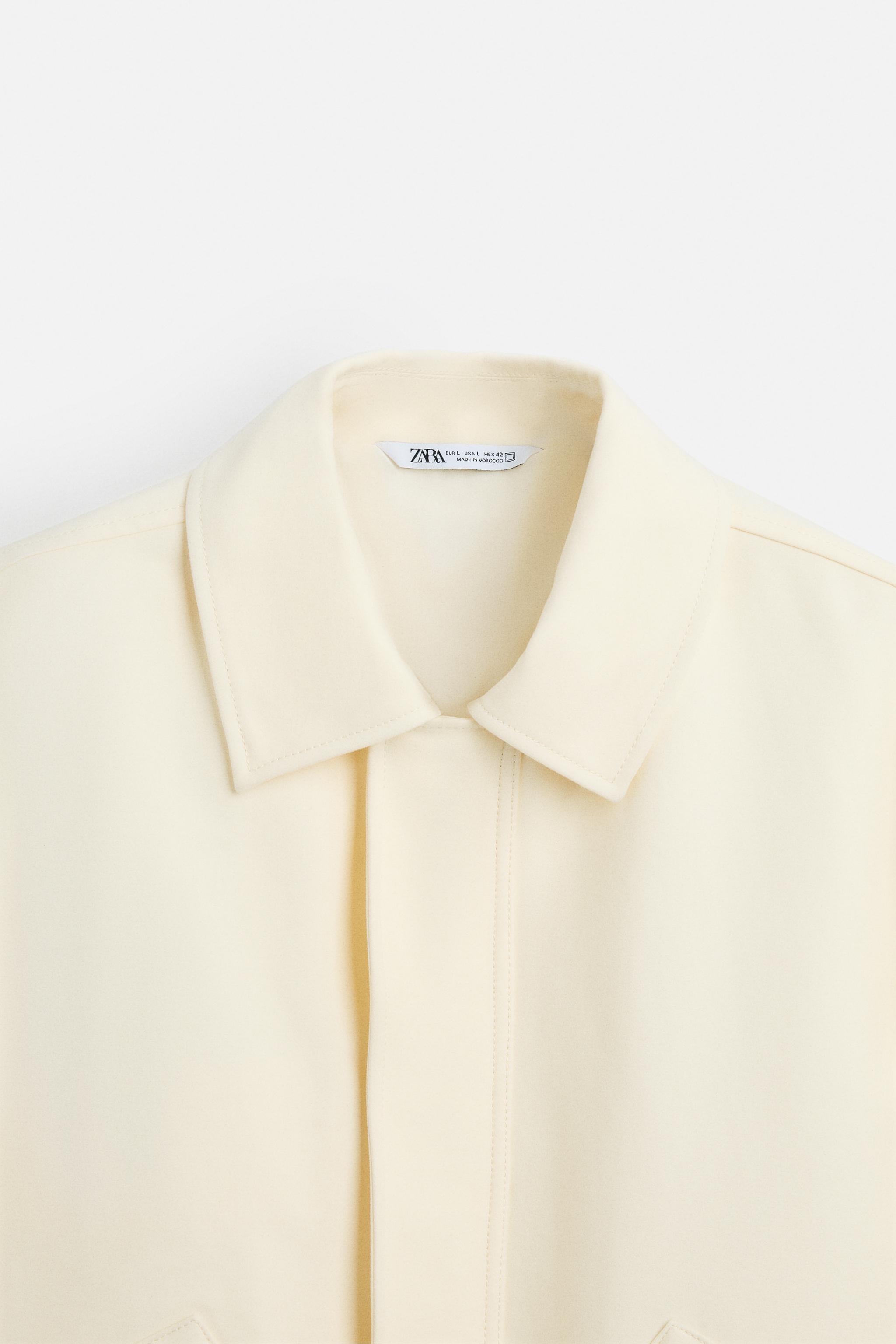クロップド コットンジャケット クロップドフィットコットンジャケット - エクリュ | ZARA Japan
