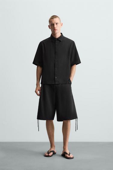 Zara ANIMAL JACQUARD SHIRT - Black - Image 0