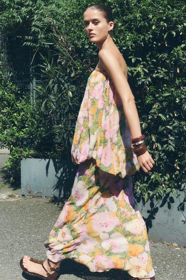 FLORAL PRINT DRESS ZW COLLECTION LIMITED EDITION - Green by Zara