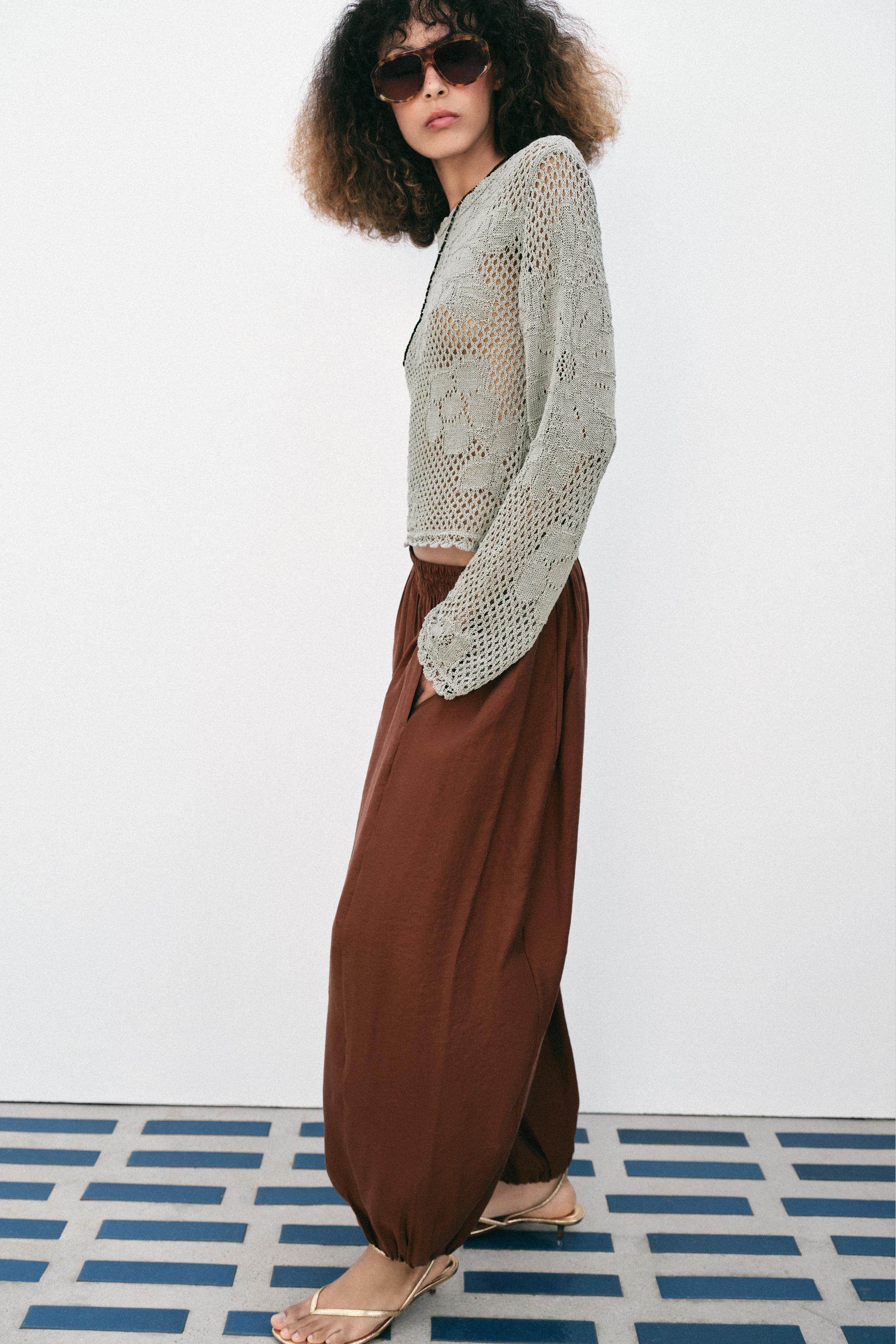 Женские брюки Zara VOLUMINOUS BLOOMER PANTS — фото 4