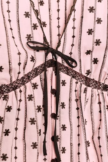 EMBROIDERED TOP WITH BOW - Pink by Zara - Image 7