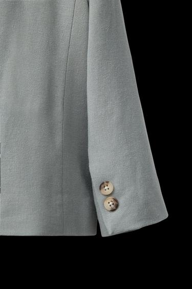 BLAZER TRAJE CON LINO - Gris de Zara