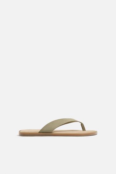 SANDALIA PIEL - Verde de Zara