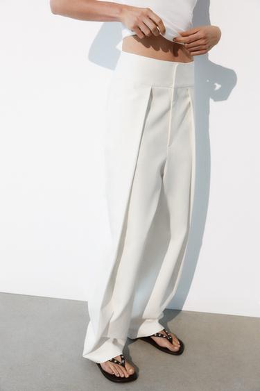 PLEATED BALLOON TROUSERS - Ecru by Zara