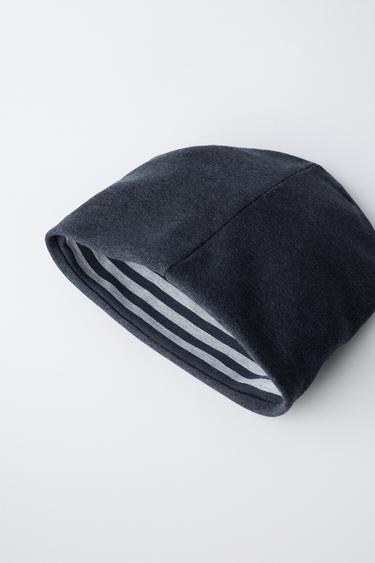 BONNET RÉVERSIBLE RAYURES CANNELÉ - Bleu de Zara - Image 2