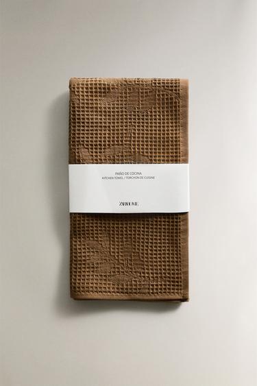 TORCHON CUISINE WAFFLE - Marron de Zara - Image 3