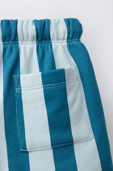 STRIPED PLUSH BERMUDA SHORTS - Blue by Zara - Image 3