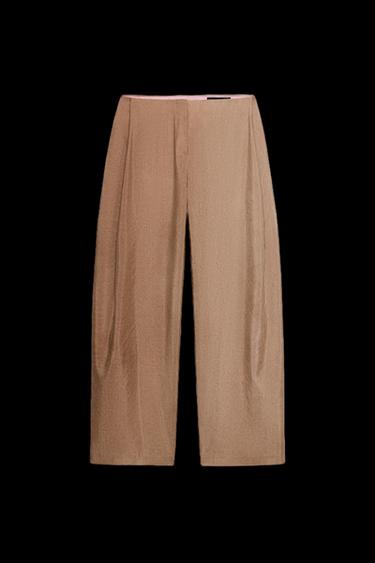 Zara ZW COLLECTION LINEN BLEND BALLOON PANTS - Faded pink - Image 0