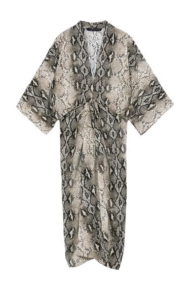 DRAPED PRINT DRESS