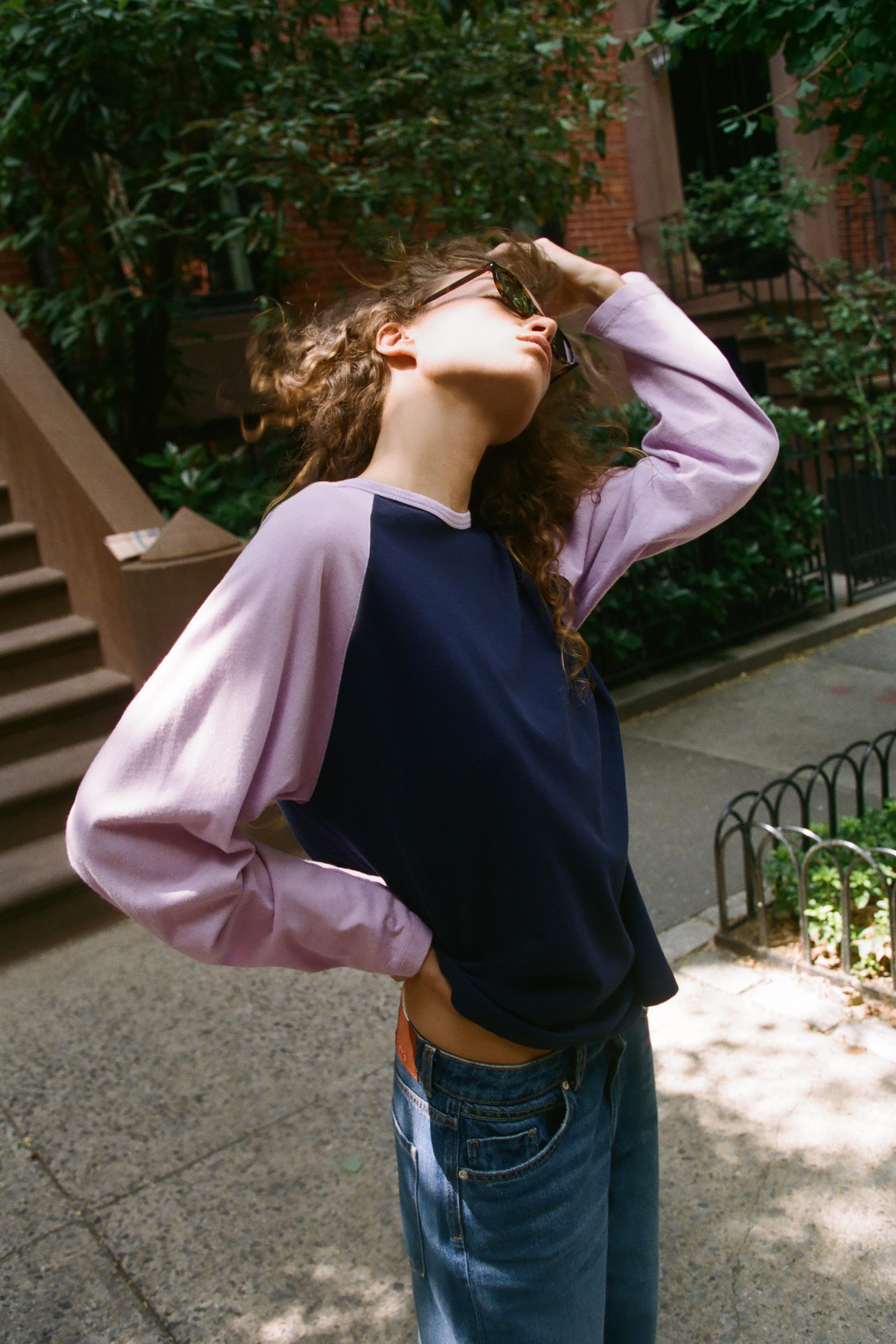 COLORBLOCK RAGLAN T-SHIRT — Lilac