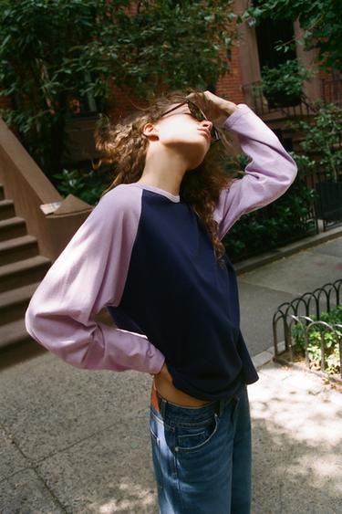 CONTRAST RAGLAN T-SHIRT - Lilac by Zara