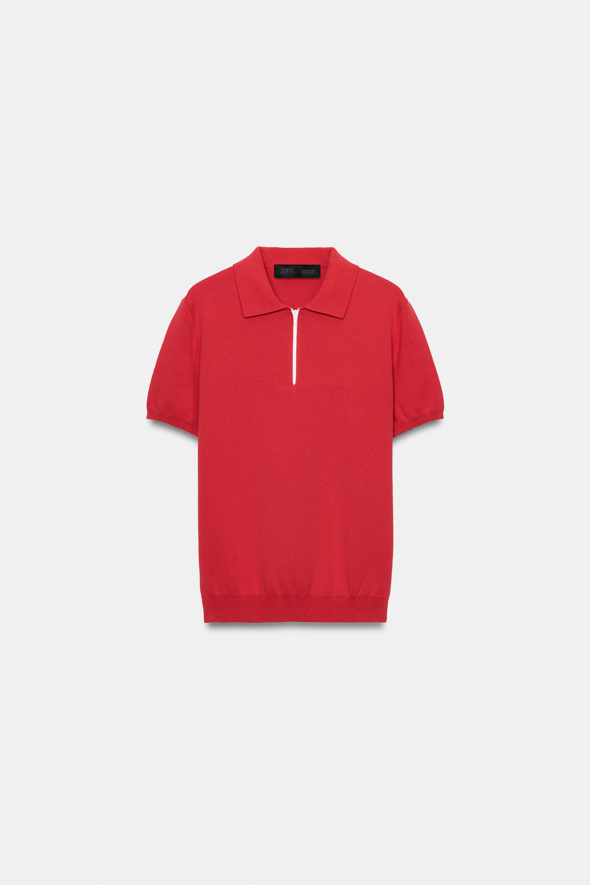KNIT ZIP POLO SHIRT - Navy blue | ZARA United States