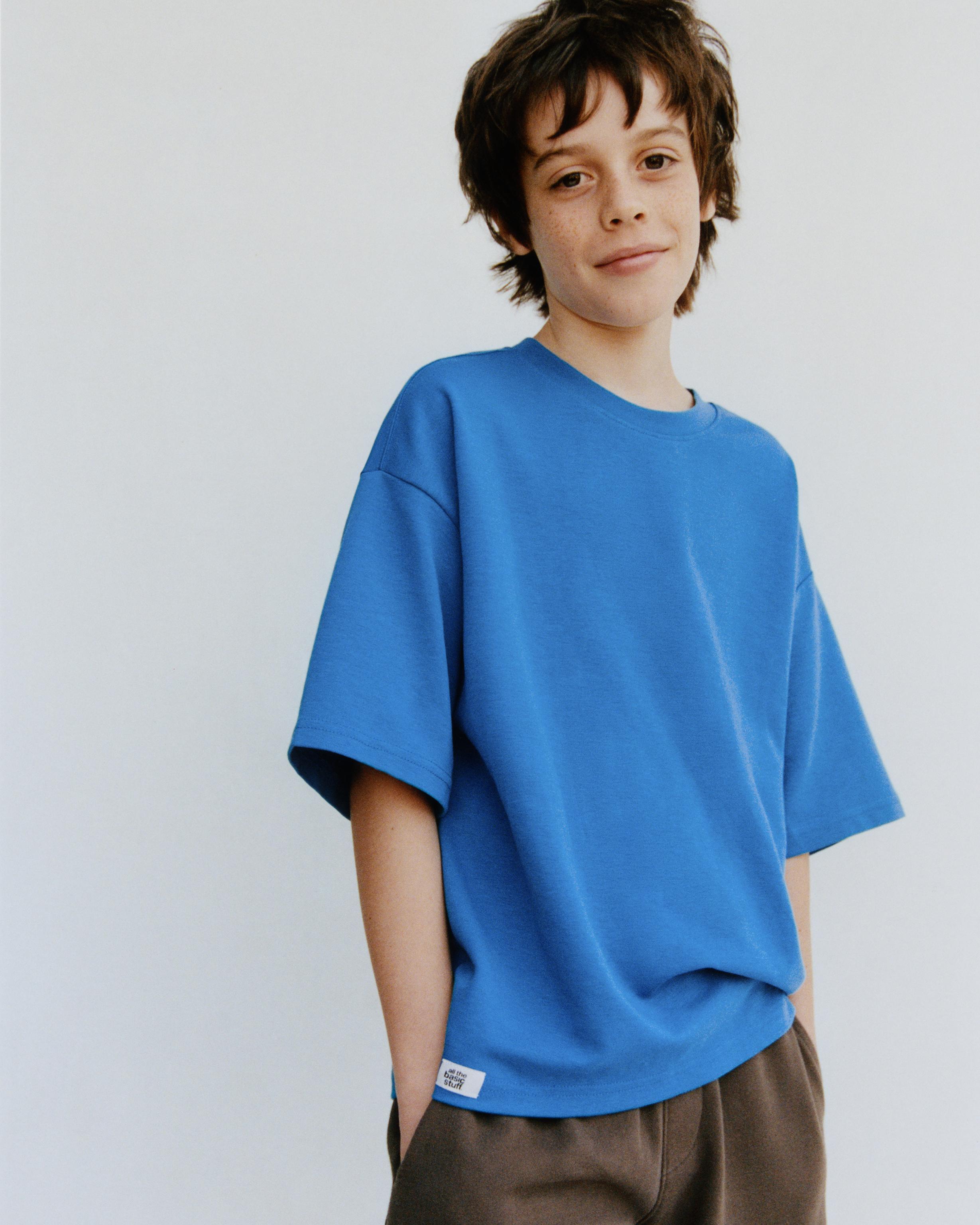 INTERLOCK PLAIN T-SHIRT — Bluish