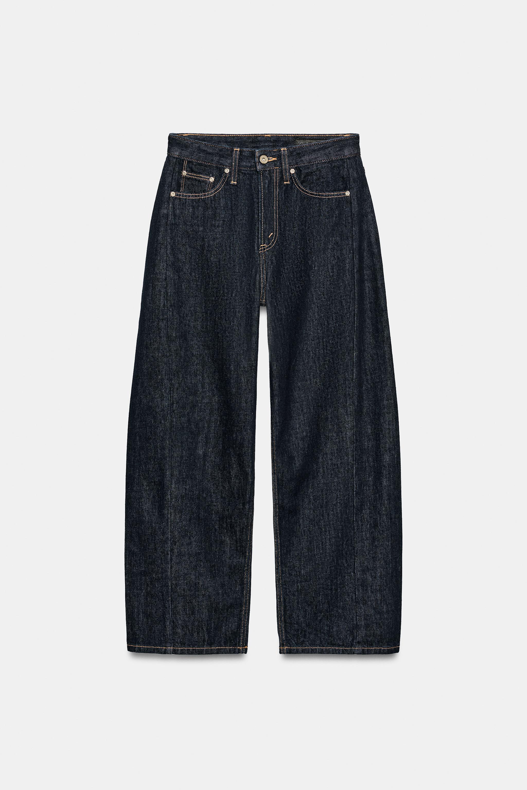 Zara ZW COLLECTION RELAXED FIT BİLEK BOY ORTA BEL JEAN görsel 5