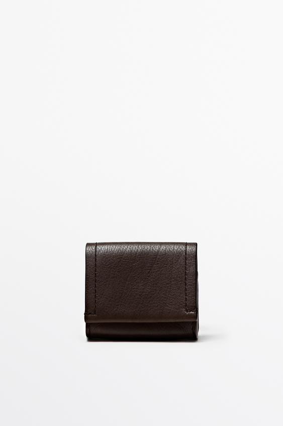 Zara Nappa leather AirPods case - Brown - Image 0
