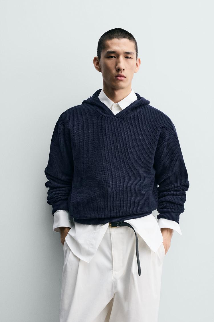 ZARA COTTON - WOOL HOODIE JUMPER
