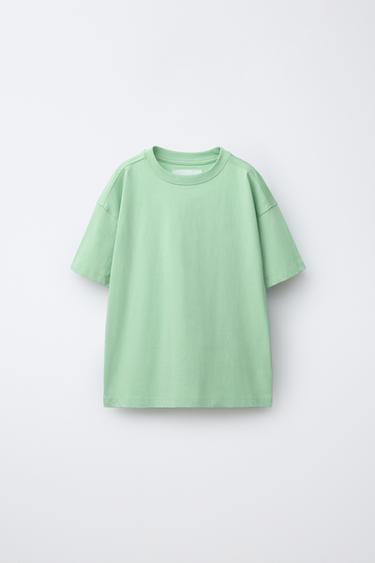 JEDNOBAREVNÉ TRIČKO - Světle zelená od Zara