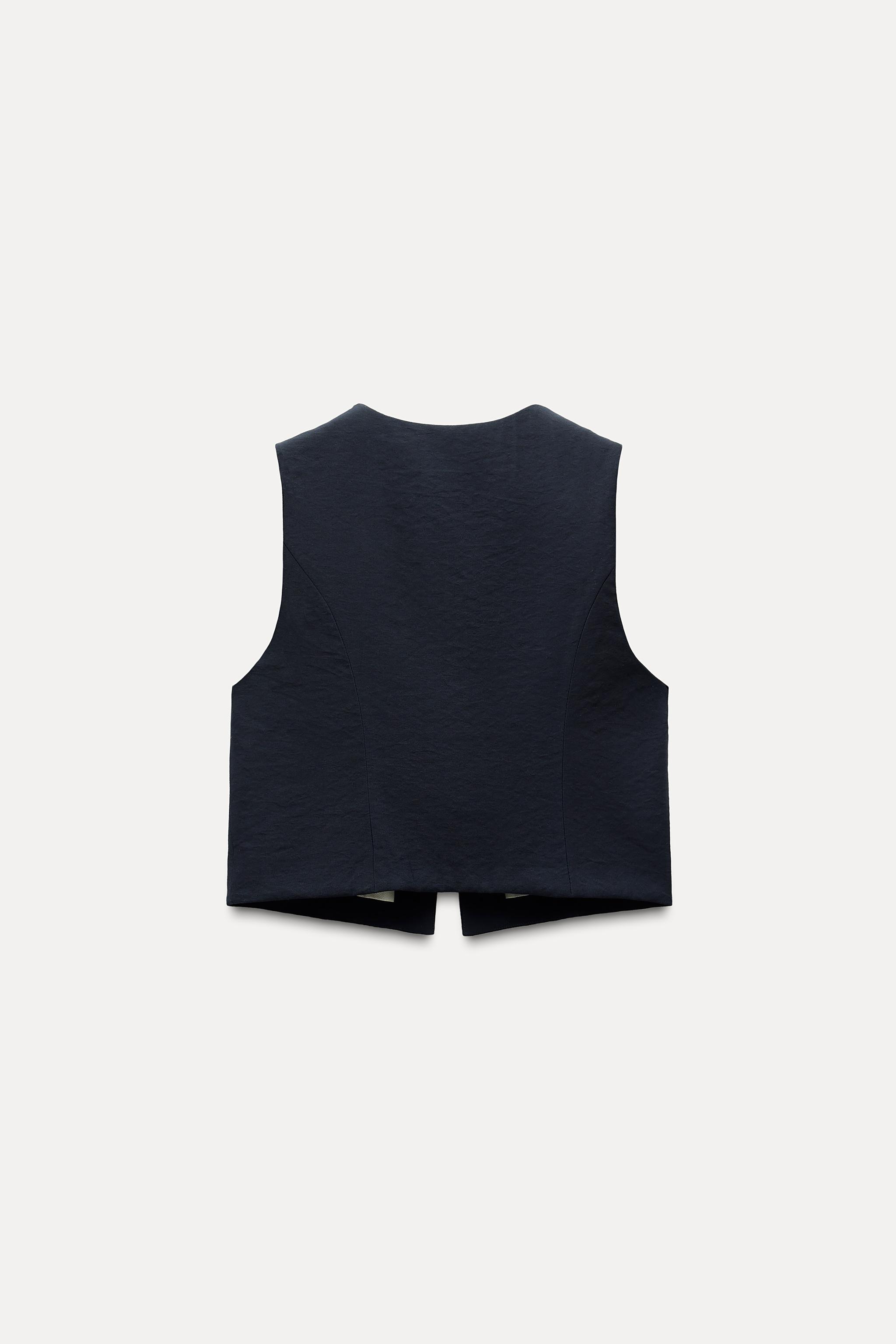 ZARA リボン付きショート丈ベスト