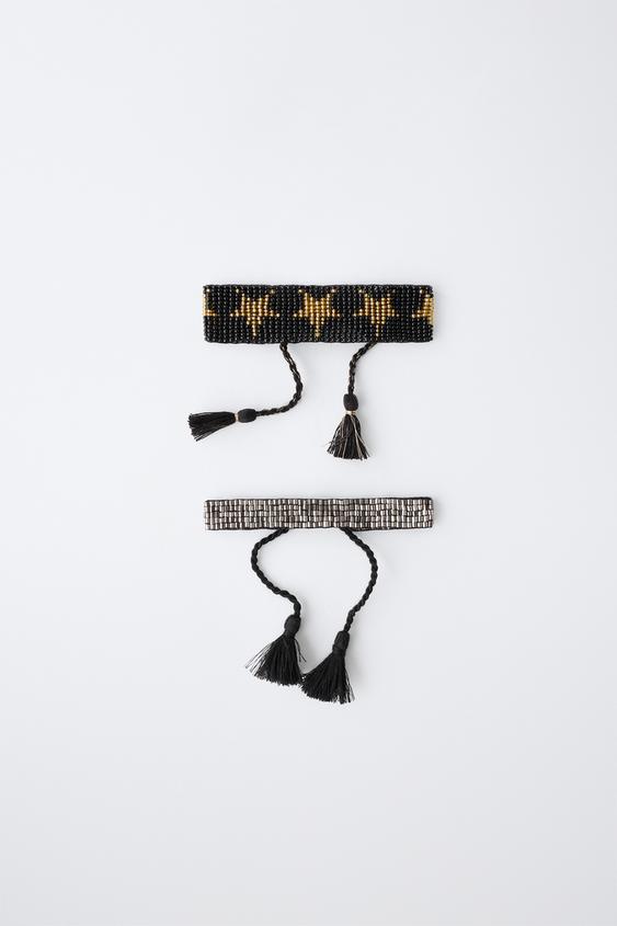 PACK DOS PULSERAS ABALORIOS ESTRELLAS - Dorado de Zara - Imagen 0
