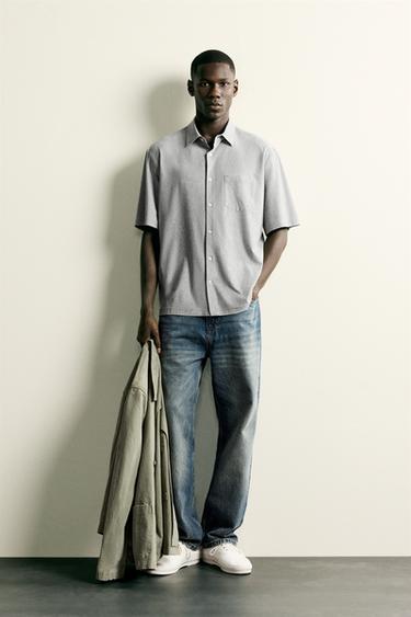 REGULAR FIT COMFORT STRIPED SHIRT - Green stripe by Zara