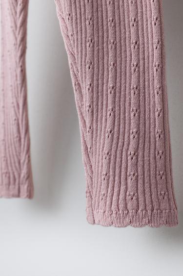 POINTELLE LEGGINGS - Pink by Zara - Image 3