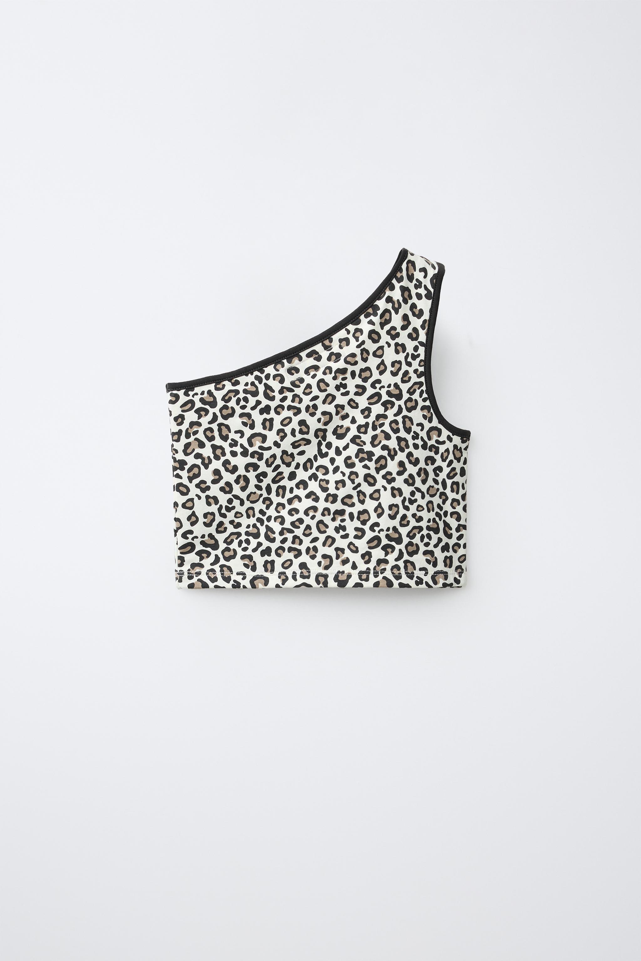 ASYMMETRIC ANIMAL PRINT TOP — Leopard