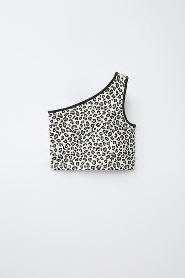 ASYMMETRIC ANIMAL PRINT TOP - Leopard by Zara - Image 1