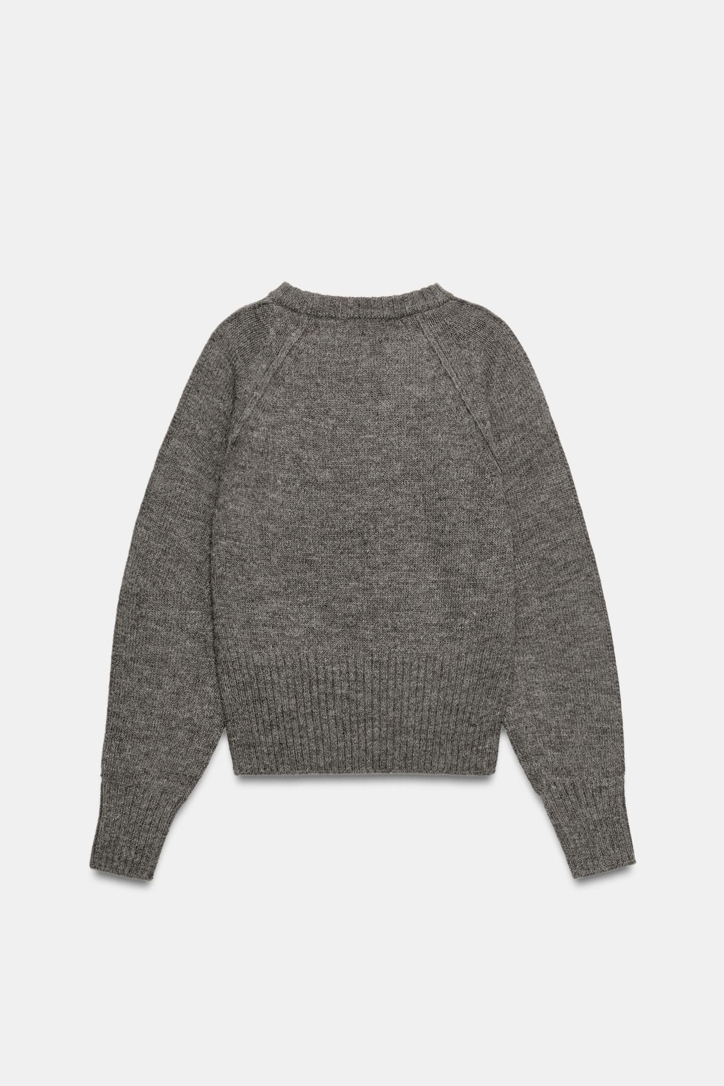 Женский свитер Zara Shoulder-Seam Knit Jumper, цвет: Коричневый / Серо-коричневый — фото 6
