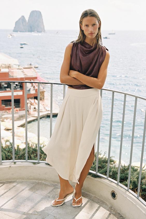 CULOTTES WITH SLITS - Ecru by Zara - Image 0