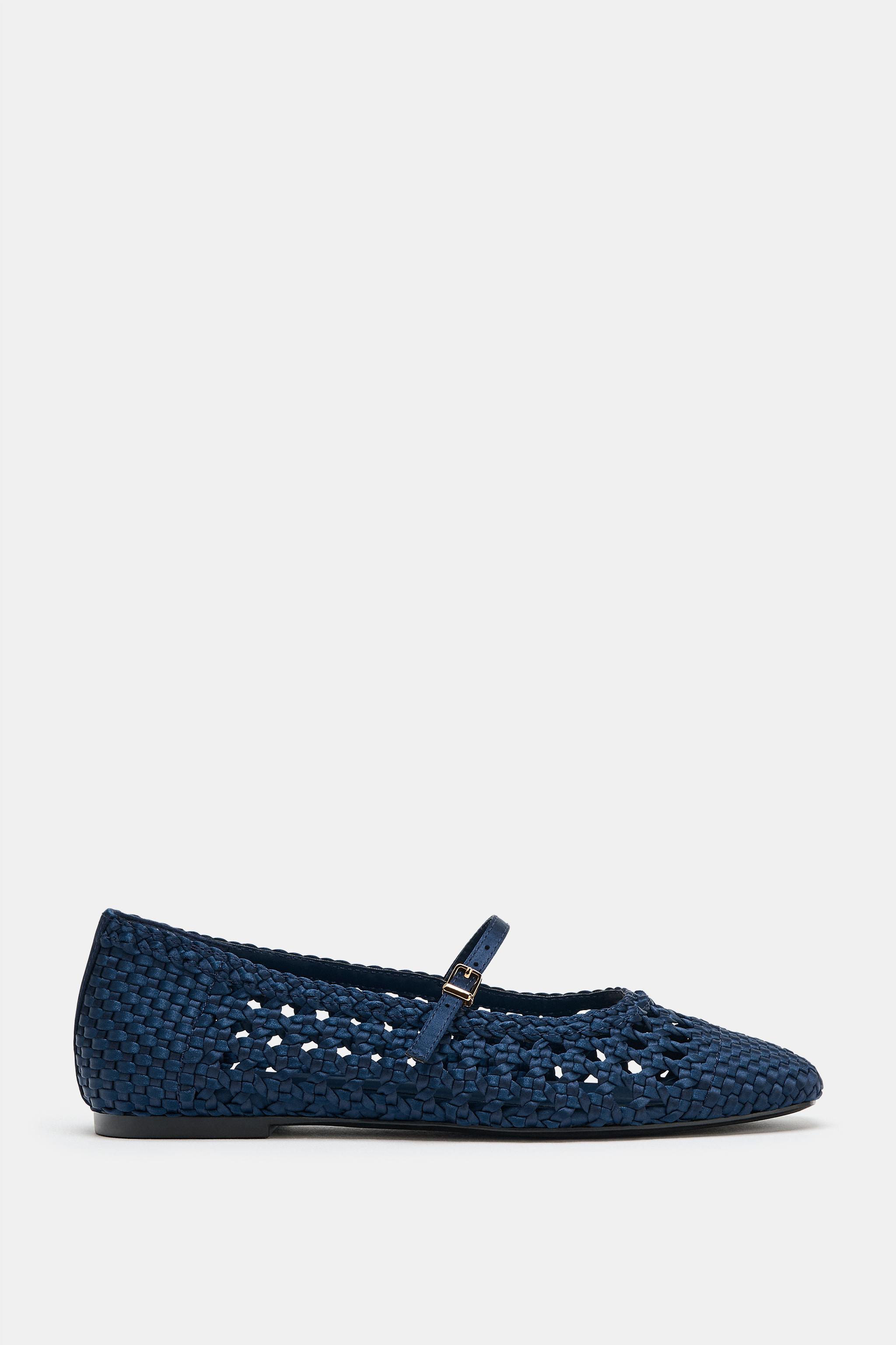 Обувь Zara BRAIDED BUCKLE BALLET FLATS — фото 3